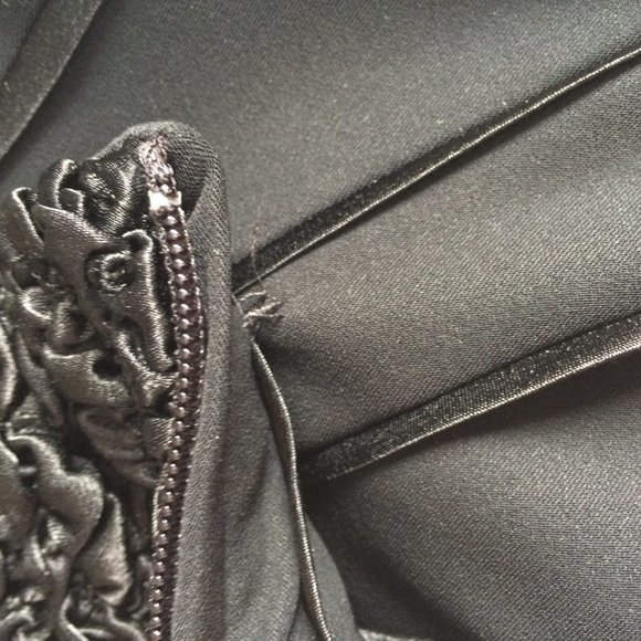 Joseph Ribkoff Womens Black Jacket Sz 8 Ruched Collar Full Zip Lined Polyester - Picture 6 of 11